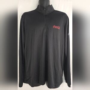 Adidas Coca-Cola Black Long Sleeve 1/4 Zip Pullover Size Large B-1868